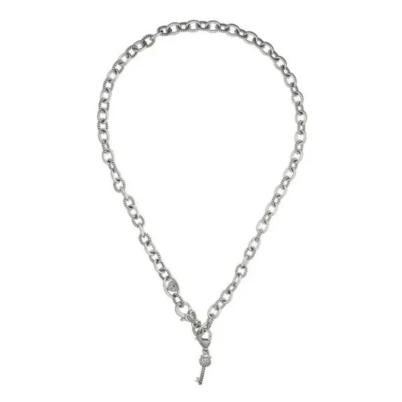 Judith Ripka Sterling Silver “Key to my Heart” Necklace 18” with Key Charm